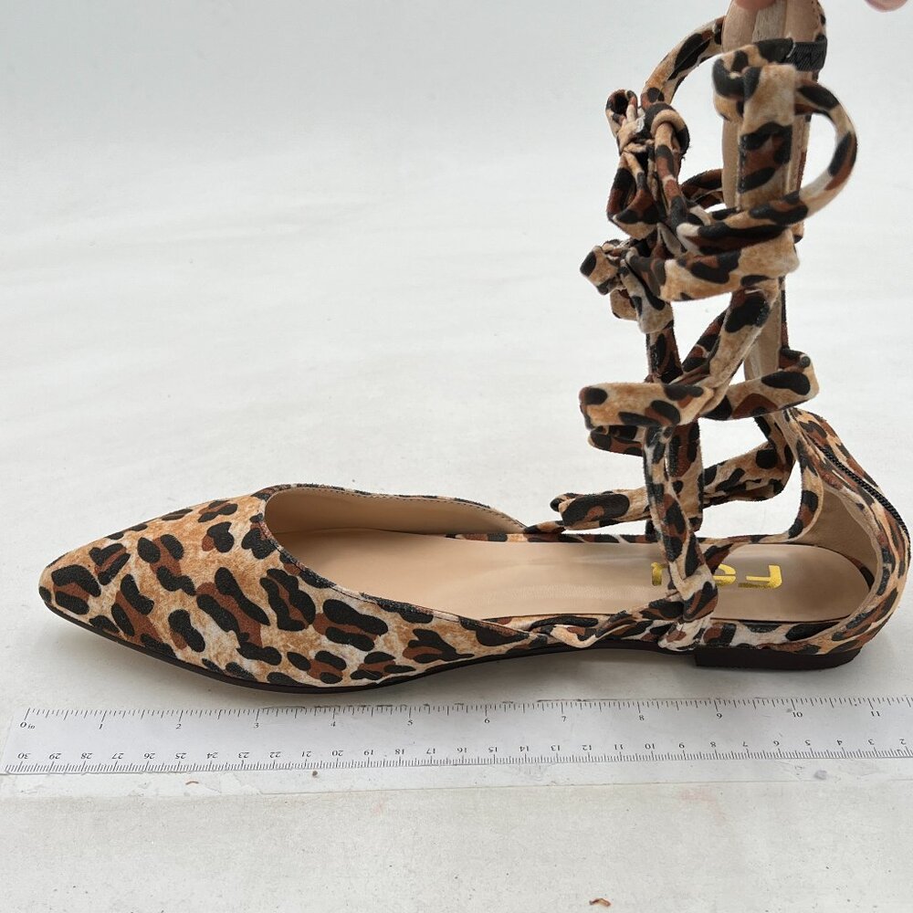 FSJ Brown Chic Pointed Toe Strappy Gladiator Back Zip Sandals Ladies Flat Shoes